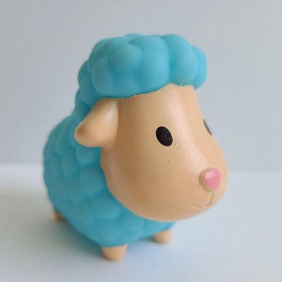 5/$12 Munchkin 2014 Blue Tan Sheep Toy Replacement Part 2.5" Farm Barn Animals - Picture 1 of 8